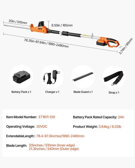 SEESE Cordless Power Hedge Trimmer