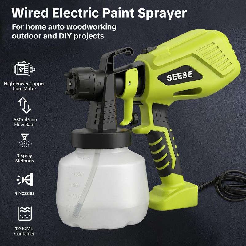 SEESE Paint Sprayer Large-Capacity Adjustable Flow Control