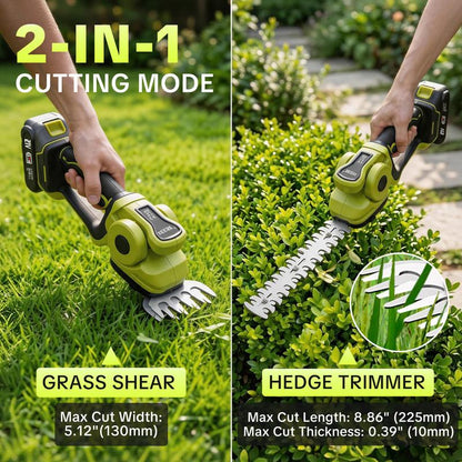 SEESE Cordless 2-in-1 Grass Shear & Shrub Trimmer