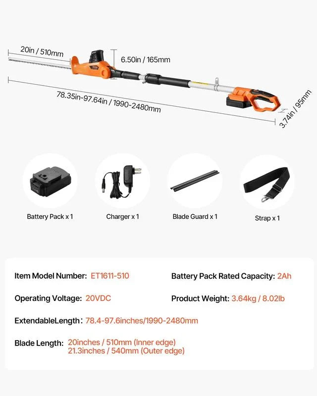 SEESE Cordless Power Hedge Trimmer