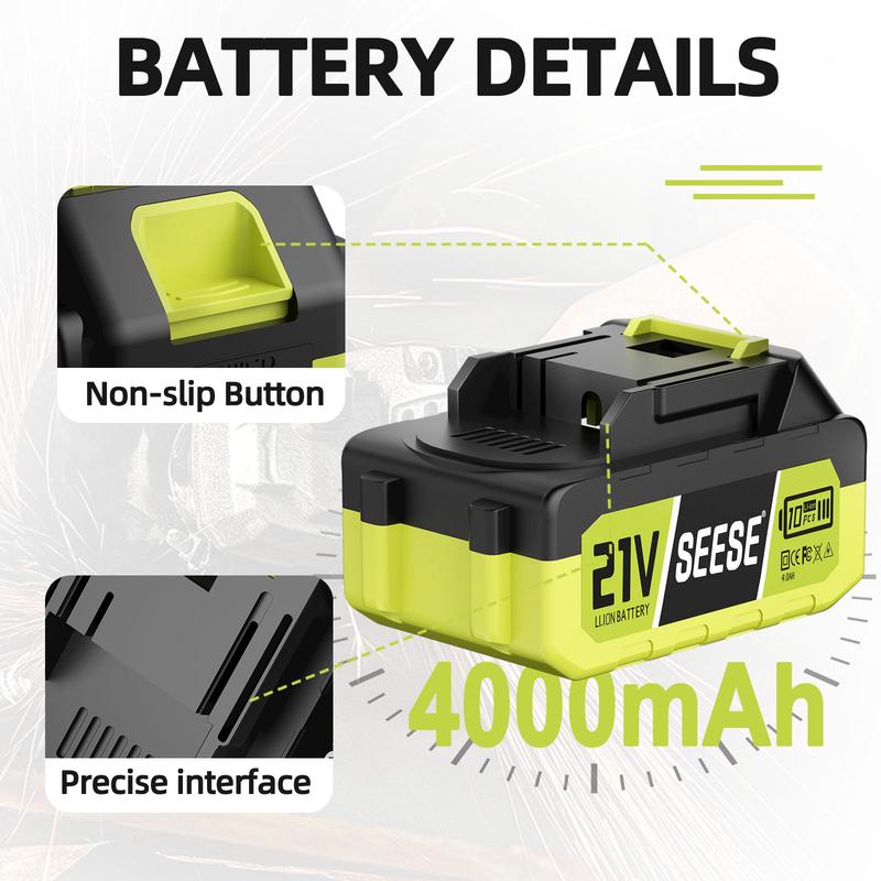 SEESE 21V Max 4.0Ah Rechargeable Lithium Battery