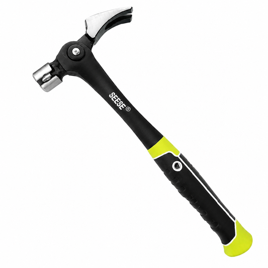SEESE 16oz Claw Hammer with Magnetic Nail Starter/Ripper