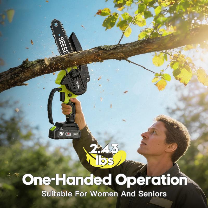 SEESE 6-Inch Brushless Mini Chainsaw