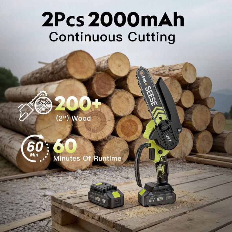 SEESE 6-Inch Brushless Mini Chainsaw