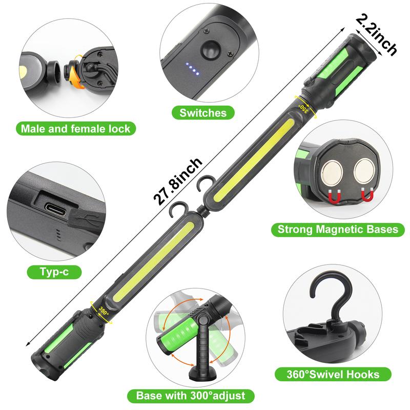 SEESE Rechargeable Work Light Bar (Adjustable, Full Brightness)