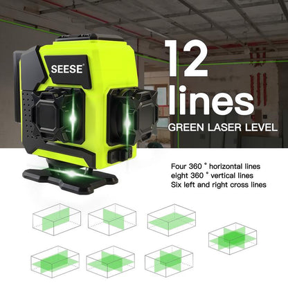 SEESE 12-Line Green Laser Level